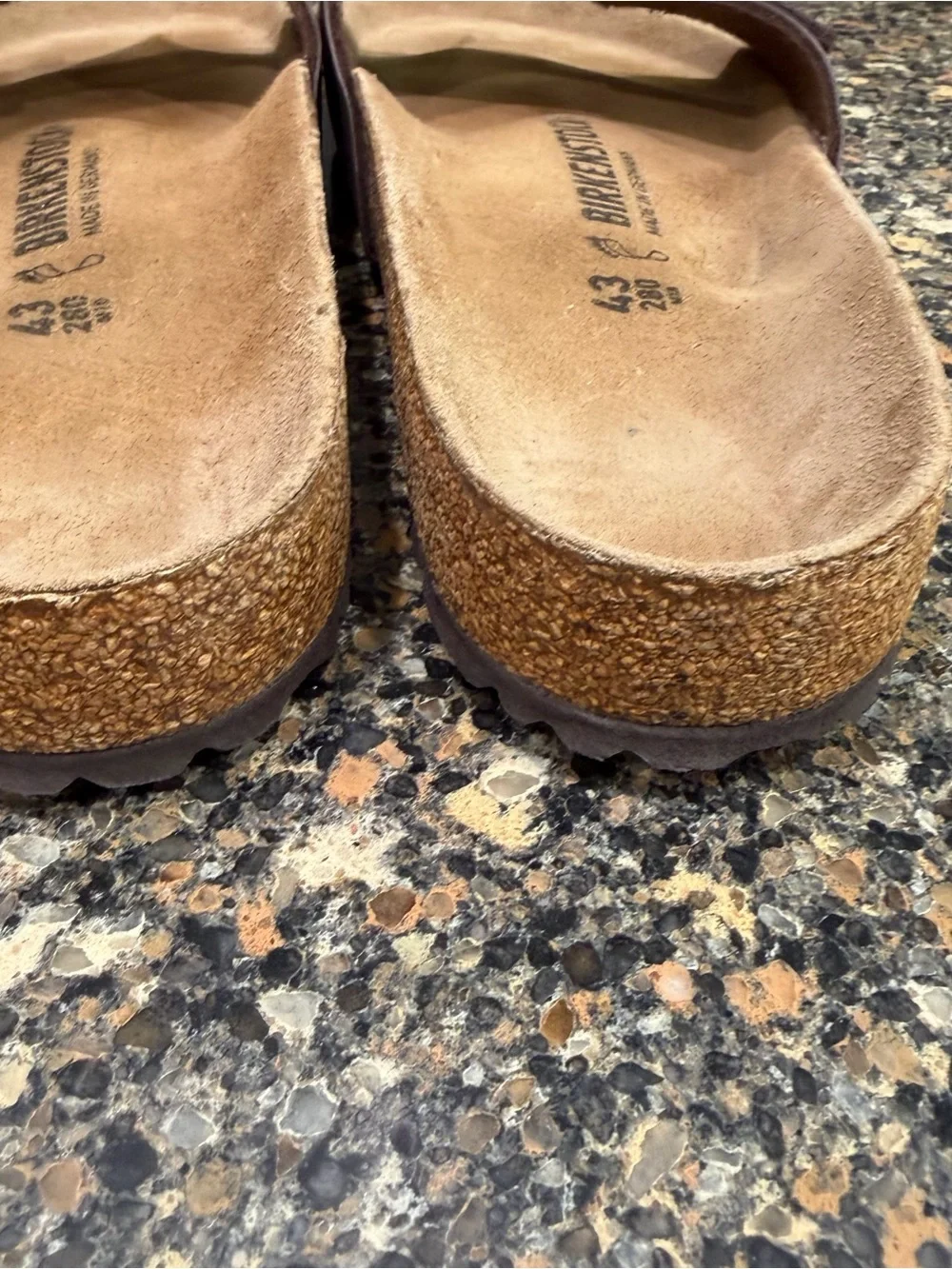 Birkenstock Brown Single-Strap Slide Sandals with Buckle Mens 10